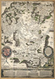 Tabula Hungariae. Magyarország első nyomtatott térképe, Ingolstadt, 1528, Appianus. (OSZK Régi Nyomtatványok Tára App. M. 136)