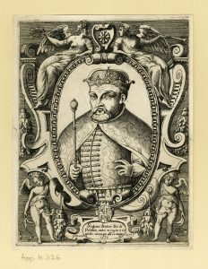 Domenico Zenoi Báthory Istvánt ábrázoló portréja (OSZK Régi Nyomtatványok Tára, App. M. 426)